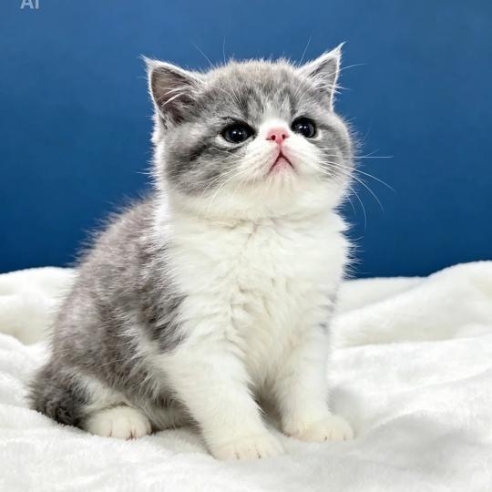 chaton Exotic Shorthair blue smoke bicolor BYLGJA For Good Time cattery blue smoke & blanc