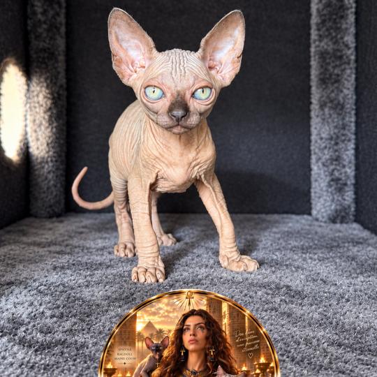 chaton Sphynx chocolate Biwah Chatterie Des Joyaux d’Égypte chocolate 